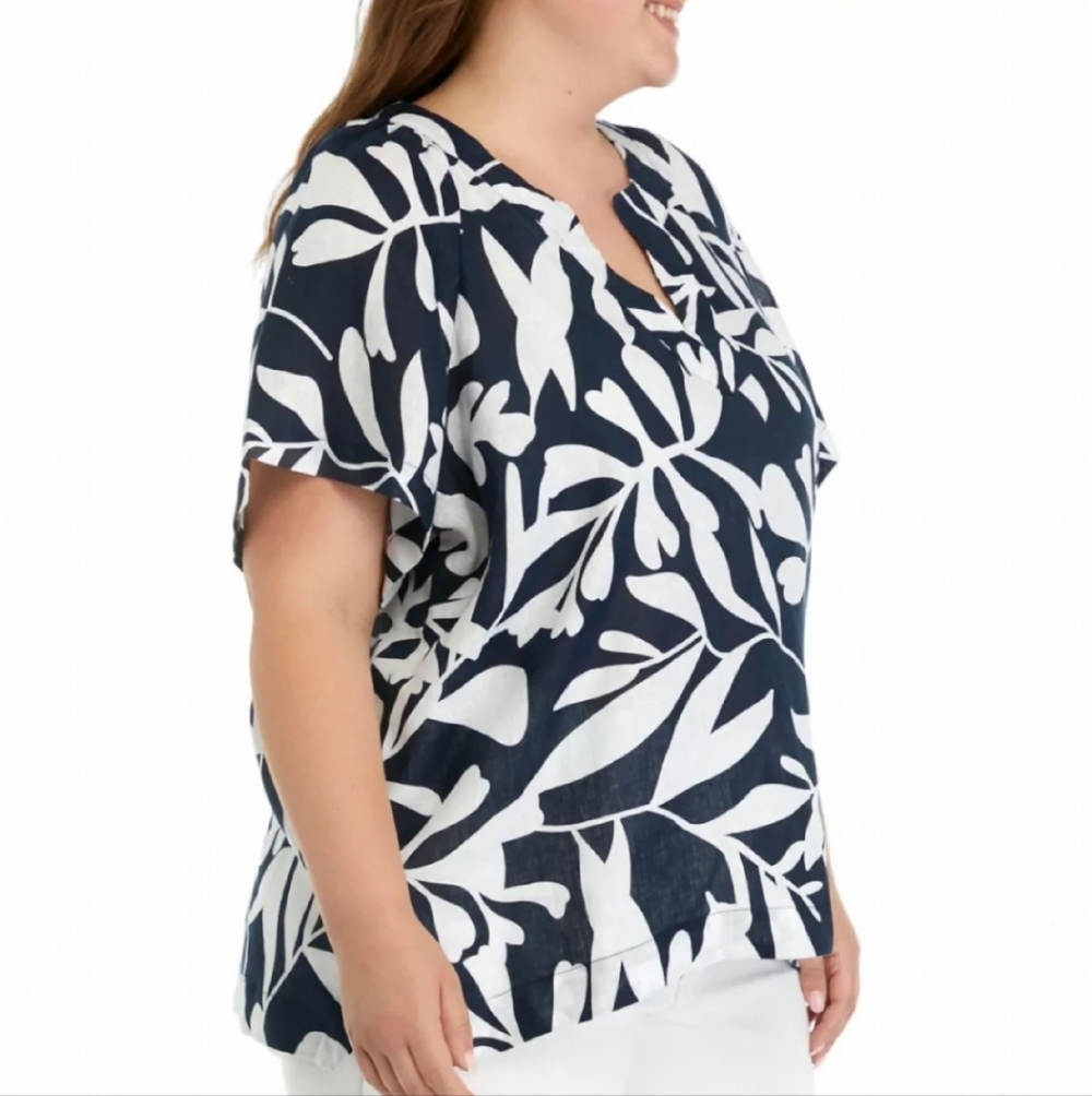 Tahari Linen Top